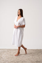 Vacanza Linen Kaftan White Luxmii