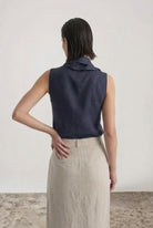 Vaeli Scarf Top Navy Luxmii