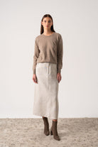 Velare Crewneck Cashmere Sweater Taupe Luxmii