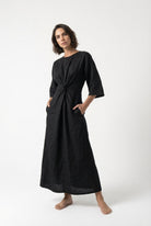Zahira Knot Dress Black Luxmii