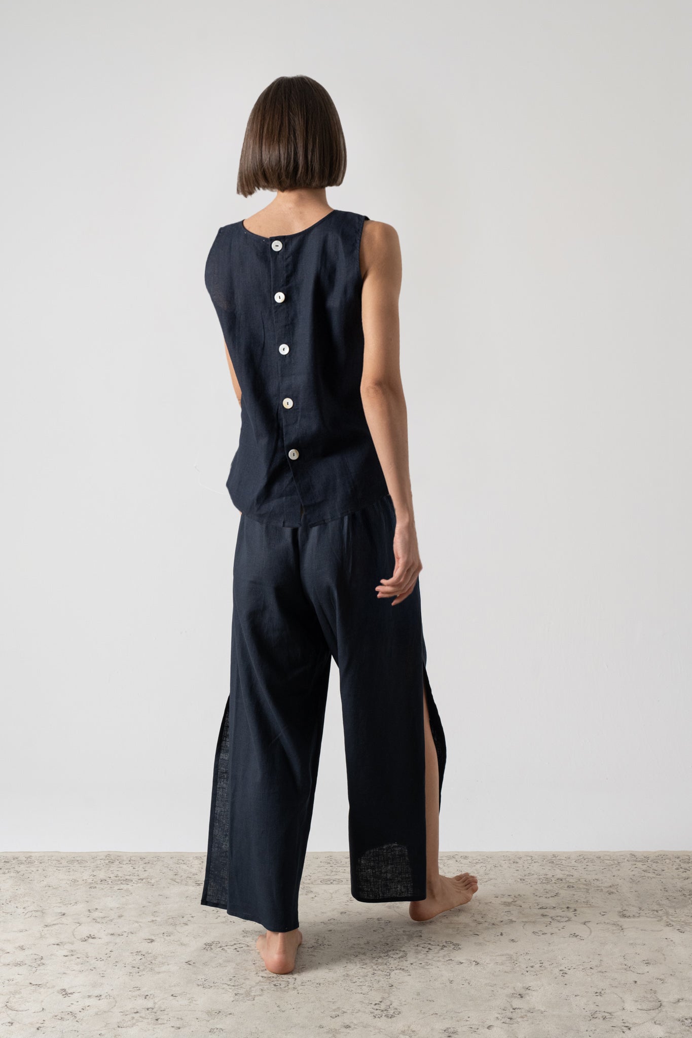 Zakai Wrap Pant Navy - LUXMII