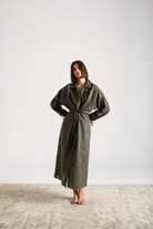 Zeus Wrap Dress Olive Luxmii