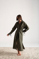 Zeus Wrap Dress Olive Luxmii