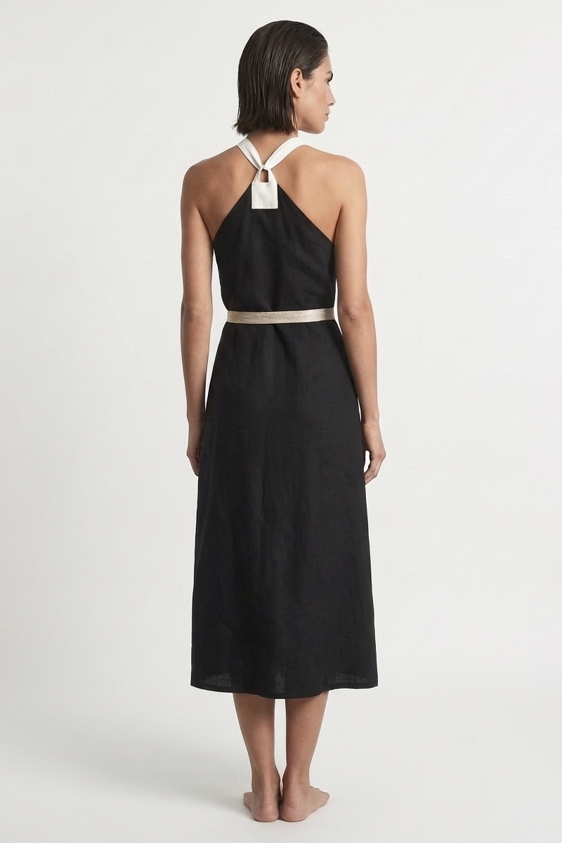 Zulu Wrap Dress in Black Luxmii